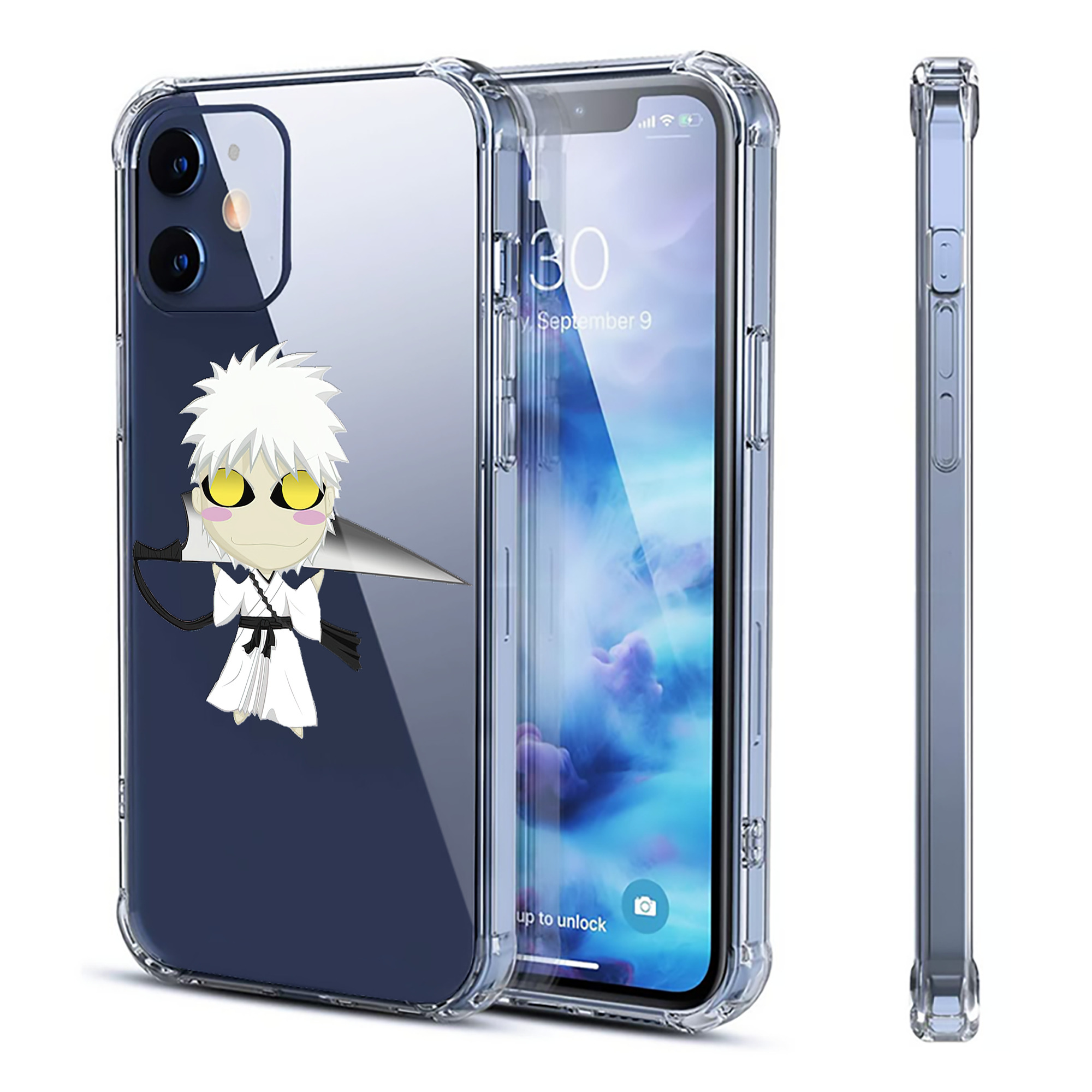 （画像用） ブリーチ 黒崎一護（くろさき いちご）BLEACH Kurosaki Ichigo 【iPhone 12シリーズ対応】透明スマホケース（クリアソフトケース）